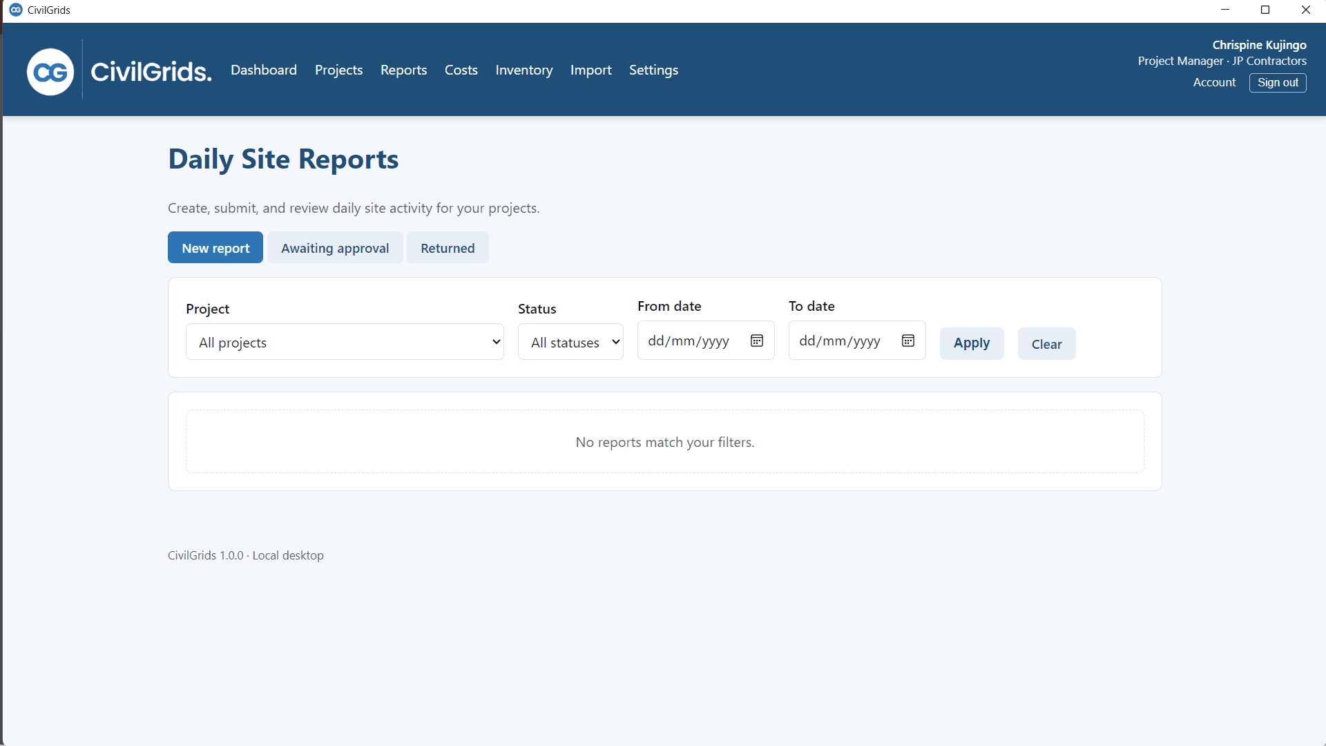 CivilGrids reports