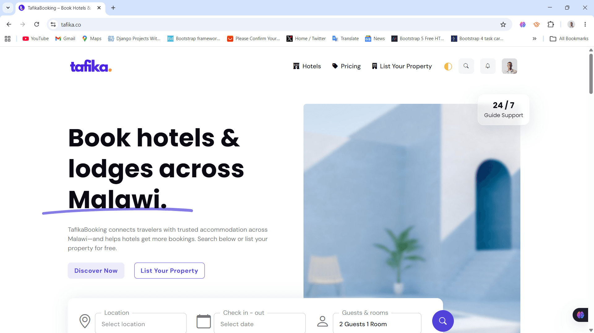 Tafika — hotel discovery and listings for Malawi